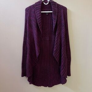 Apt 9 Women's Cardigan, Long Sleeve Open Front Knit Sweater, Purple & Black